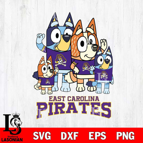 East Carolina Pirates Bluey & Bingo 7 Svg Eps Dxf Png File, NCAA svg, Digital Download, Instant Download