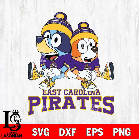 East Carolina Pirates Bluey & Bingo 8 Svg Eps Dxf Png File, NCAA svg, Digital Download, Instant Download