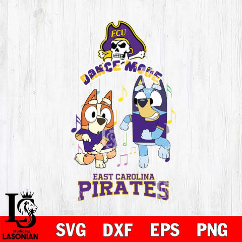 East Carolina Pirates Bluey Bingo Dance Mode Svg Eps Dxf Png File, NCAA svg, Digital Download, Instant Download
