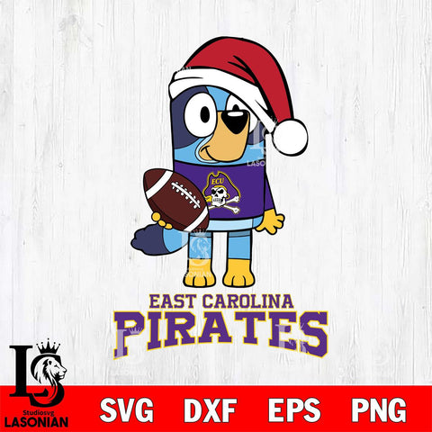 East Carolina Pirates Bluey Christmas Svg Eps Dxf Png File, Digital Download