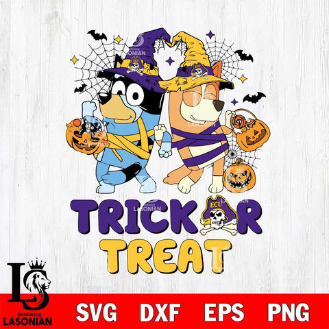 East Carolina Pirates Bluey Trick or Treat Halloween 2 Svg Eps Dxf Png File, Digital Download, Instant Download