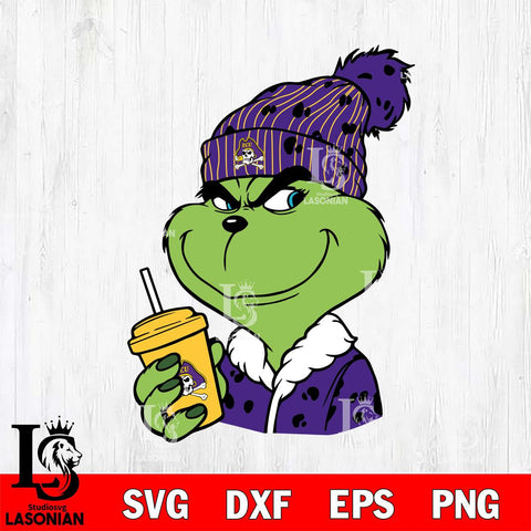 East Carolina Pirates Boujee Grinch 3 Svg Eps Dxf Png File, Digital Download, Instant Download