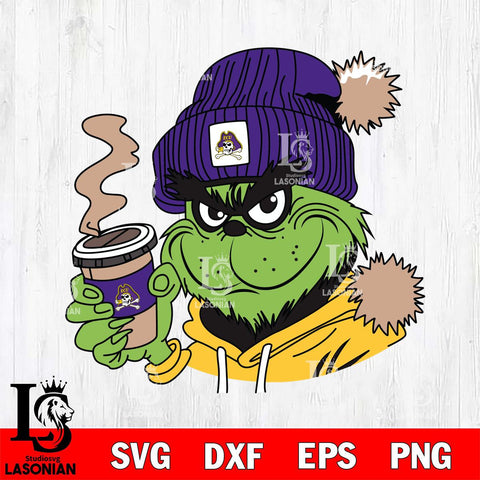 East Carolina Pirates Boujee Grinch 4 Svg Eps Dxf Png File, Digital Download, Instant Download