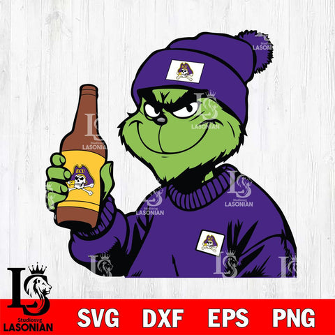 East Carolina Pirates Boujee Grinch 5 Svg Eps Dxf Png File, Digital Download, Instant Download