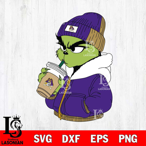 East Carolina Pirates Boujee Grinch 6 Svg Eps Dxf Png File, Digital Download, Instant Download