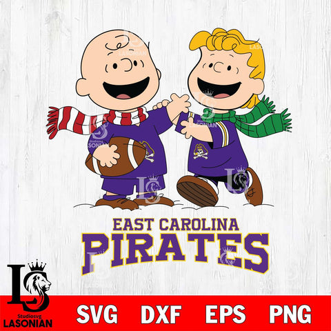 East Carolina Pirates Charlie Brown & Linus Football Cricut,Christmas SVG DXF EPS PNG FILE, NCAA Digital Download,Instant Download, Silhouette