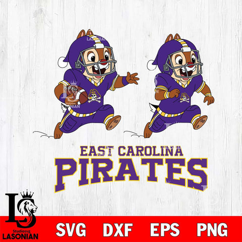East Carolina Pirates Chip & Dale Football Cricut,Christmas SVG DXF EPS PNG FILE, NCAA Digital Download,Instant Download, Silhouette