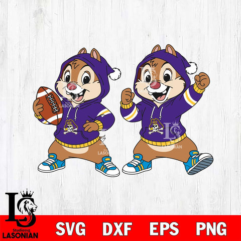 East Carolina Pirates Chip và Dale Football File Cut, NCAA SVG DXF EPS PNG FILE, Digital Download , Criucut , Silhouette