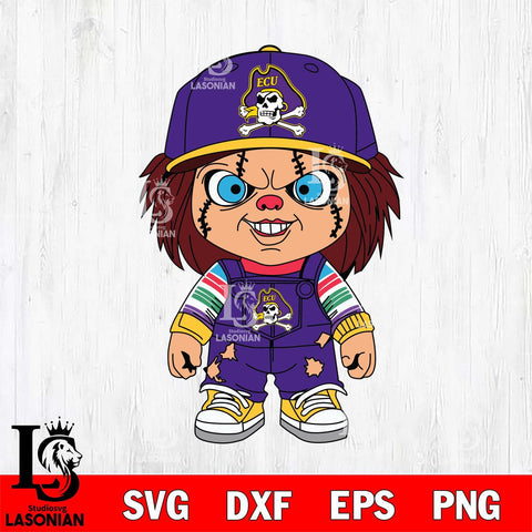 East Carolina Pirates Chucky Football Horror Halloween Svg Eps Dxf Png File, NCAA svg, Digital Download, Instant Download