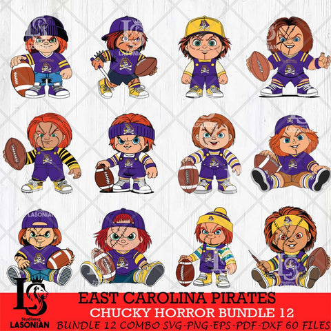 East Carolina Pirates Chucky Horror Bundle 12 SVG Eps Dxf Png File, Bundle NCAA svg, Digital Download, Instant Download