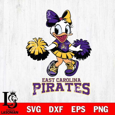 East Carolina Pirates Daisy Duck Cheerleader Disney, Svg Eps Dxf Png File, Digital Download