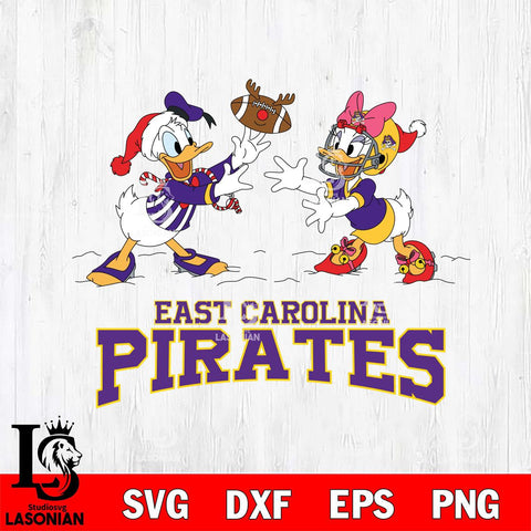 East Carolina Pirates Donald Duck & Daisy Duck Football Cricut,Christmas SVG DXF EPS PNG FILE, NCAA Digital Download,Instant Download, Silhouette