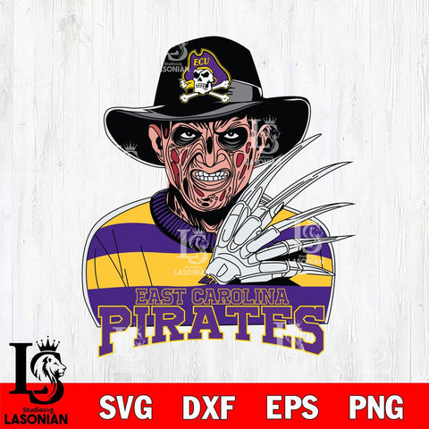 East Carolina Pirates Freddy Krueger Horror Halloween Svg Eps Dxf Png File, NCAA svg, Digital Download, Instant Download