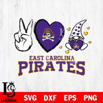 East Carolina Pirates Gnomes Peace & Love Svg Eps Dxf Png File, Digital Download, Instant Download