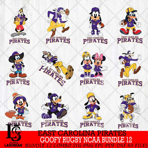 East Carolina Pirates Goofy Rugby Disney NCAA Bundle 12 SVG DXF EPS PNG FILE,NCAA bundle svg ,Football Digital Download,Instant Download, Silhouette