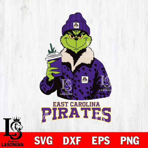 East Carolina Pirates Grinch Leopard Svg Eps Dxf Png File, Digital Download, Instant Download