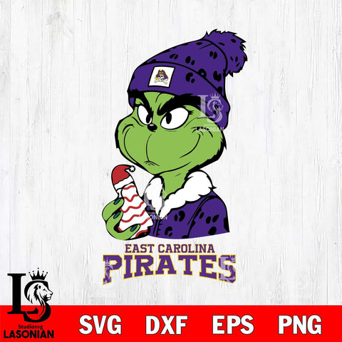 East Carolina Pirates Grinch Tree Cake Svg Eps Dxf Png File, Digital Download, Instant Download