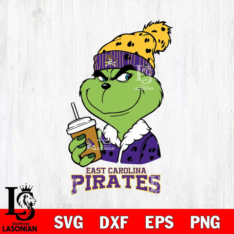 East Carolina Pirates Grinch hat Svg Eps Dxf Png File, Digital Download, Instant Download