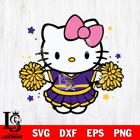 East Carolina Pirates Hello Kitty Cheerleader 10 Svg Eps Dxf Png File, Digital Download, Instant Download