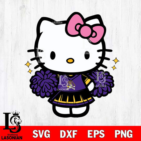 East Carolina Pirates Hello Kitty Cheerleader Svg Eps Dxf Png File, Digital Download, Instant Download