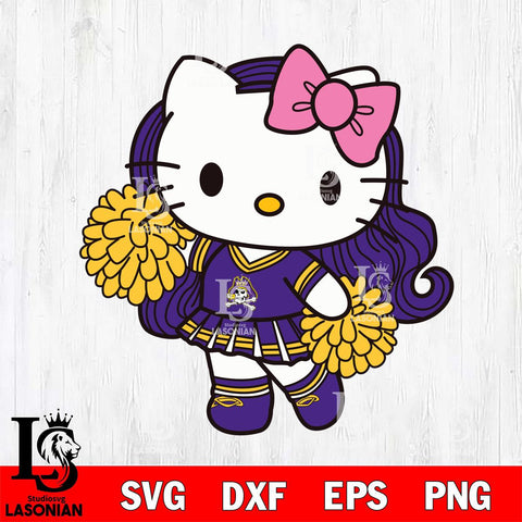 East Carolina Pirates Hello Kitty Cheerleader 7 Svg Eps Dxf Png File, Digital Download, Instant Download