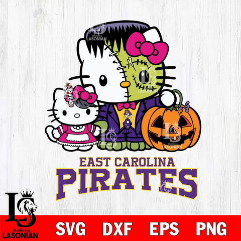 East Carolina Pirates Hello Kitty Horror 10 Svg Eps Dxf Png File, Digital Download