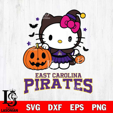 East Carolina Pirates Hello Kitty Horror 1 Svg Eps Dxf Png File, Digital Download
