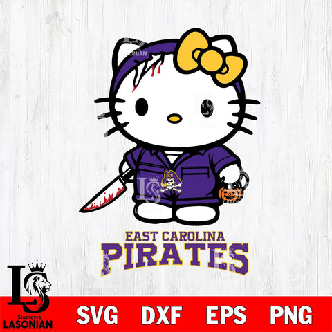 East Carolina Pirates Hello Kitty Horror 5 Svg Eps Dxf Png File, Digital Download