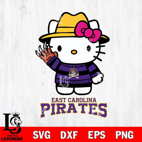East Carolina Pirates Hello Kitty Horror 6 Svg Eps Dxf Png File, Digital Download
