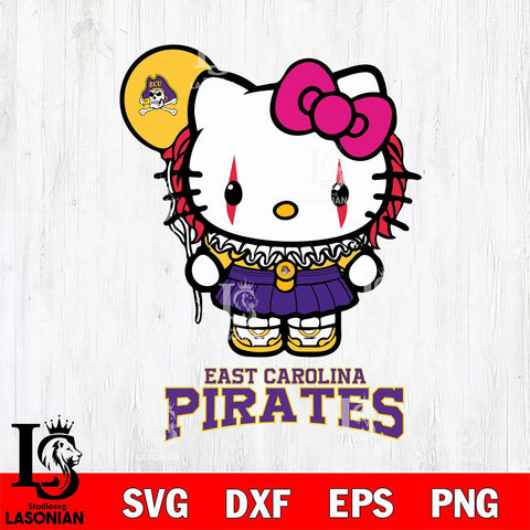 East Carolina Pirates Hello Kitty Horror 7 Svg Eps Dxf Png File, Digital Download