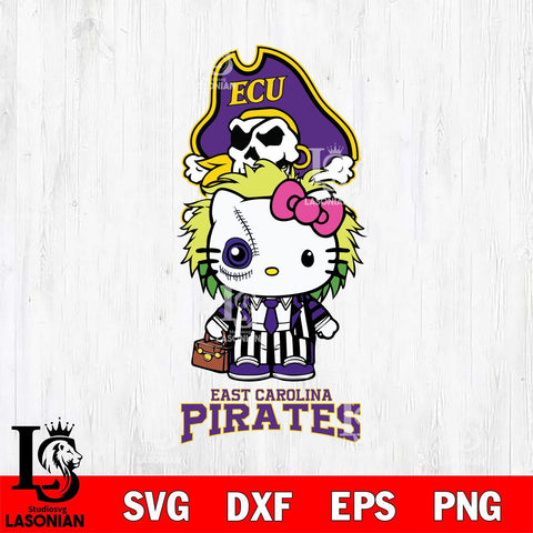 East Carolina Pirates Hello Kitty Horror 8 Svg Eps Dxf Png File, Digital Download