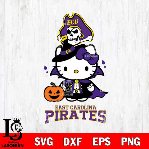 East Carolina Pirates Hello Kitty Horror 9 Svg Eps Dxf Png File, Digital Download