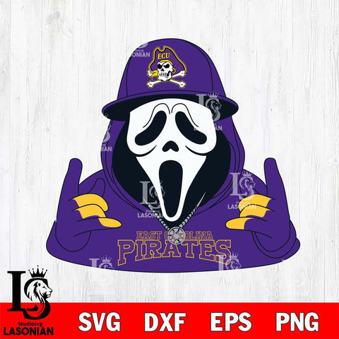 East Carolina Pirates Horror Character Ghostface Sport Svg Eps Dxf Png File, NCAA svg, Digital Download, Instant Download