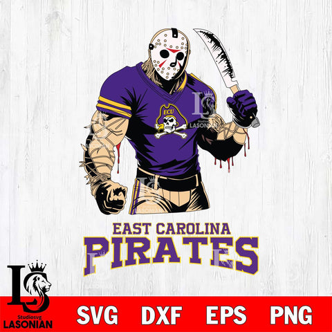East Carolina Pirates Jason Voorhees Svg Eps Dxf Png File, Digital Download