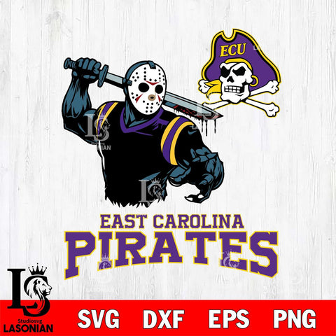 East Carolina Pirates Jason Voorhees 5 Svg Eps Dxf Png File, Digital Download