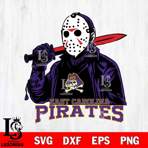 East Carolina Pirates Jason Voorhees Horror 12 Svg Eps Dxf Png File, NCAA svg, Digital Download, Instant Download