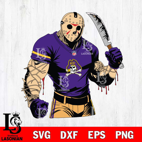 East Carolina Pirates Jason Voorhees Horror 8 Svg Eps Dxf Png File, NCAA svg, Digital Download, Instant Download