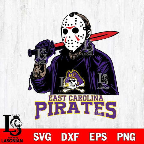East Carolina Pirates Jason Voorhees Horror Halloween Svg Eps Dxf Png File, NCAA svg, Digital Download, Instant Download