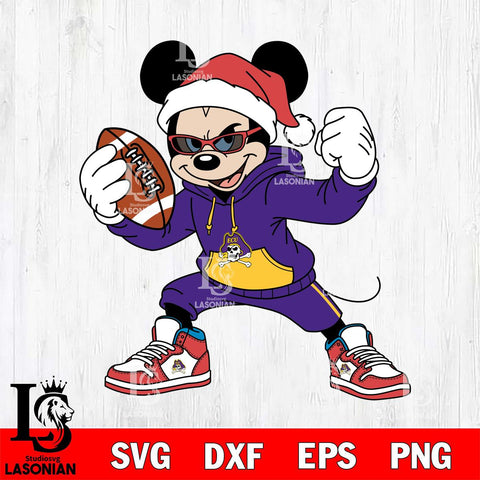 East Carolina Pirates Mickey Cool Football Christmas File Cut, NCAA SVG DXF EPS PNG FILE, Digital Download , Criucut , Silhouette