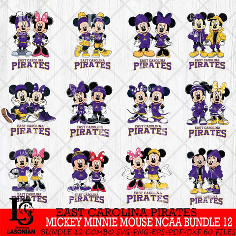 East Carolina Pirates Mickey Minnie Mouse NCAA Bundle 12 Svg Eps Dxf Png File, Bundle NCAA svg , File Cut , Digital Download , Instant Download, Cut Svg Files