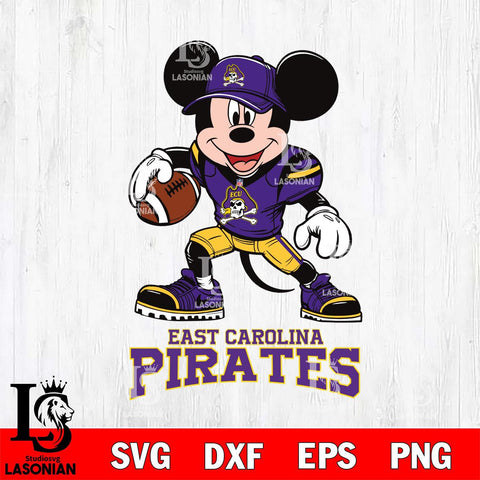 East Carolina Pirates Mikey Mouse Disney, Svg Eps Dxf Png File, Digital Download