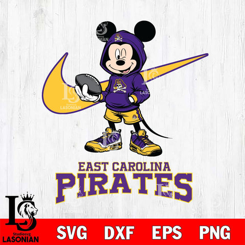 East Carolina Pirates Mikey Mouse Disney NIKE, Svg Eps Dxf Png File, Digital Download