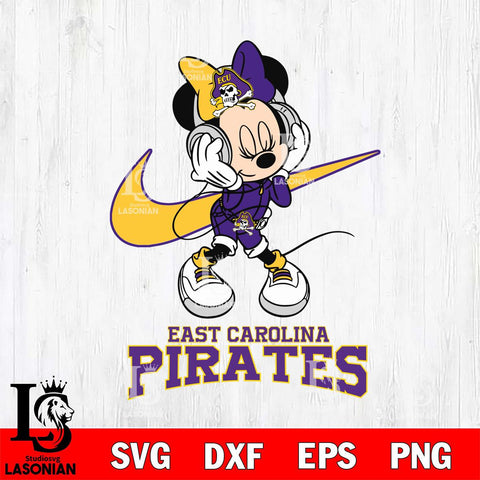 East Carolina Pirates Minnie Mouse Dancing NIKE, Svg Eps Dxf Png File, Digital Download
