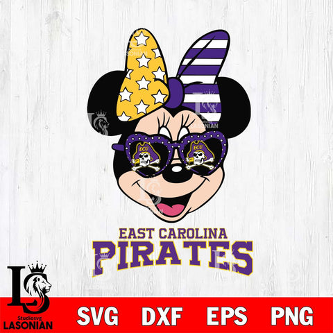 East Carolina Pirates Minnie Mouse Love 2, Svg Eps Dxf Png File, Digital Download