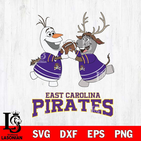 East Carolina Pirates Olaf & Sven Football Cricut,Christmas SVG DXF EPS PNG FILE, NCAA Digital Download,Instant Download, Silhouette