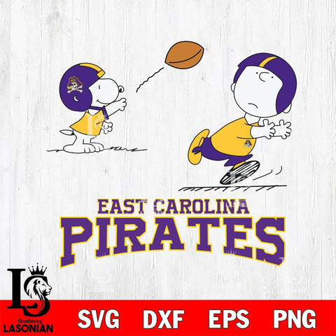 East Carolina Pirates Peanuts play football SVG DXF EPS PNG FILE,Snoopy File Cut, NCAA Digital Download,Instant Download,Christmas Silhouette