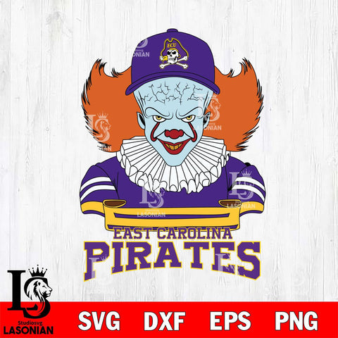 East Carolina Pirates Pennywise Horror Sport 2 Svg Eps Dxf Png File, Digital Download