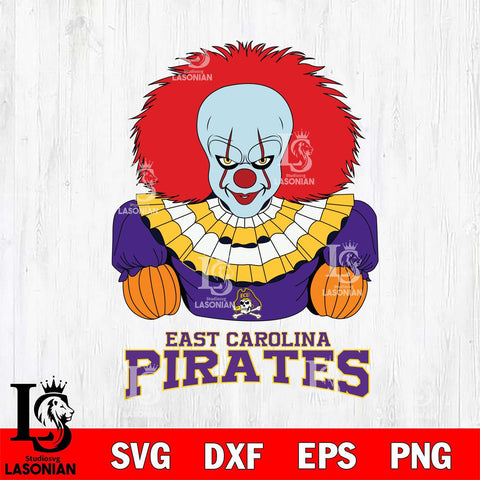 East Carolina Pirates Pennywise Horror Sport 3 Svg Eps Dxf Png File, Digital Download