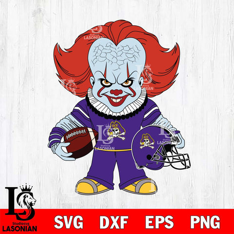 East Carolina Pirates Pennywise Horror Sport Svg Eps Dxf Png File, Digital Download