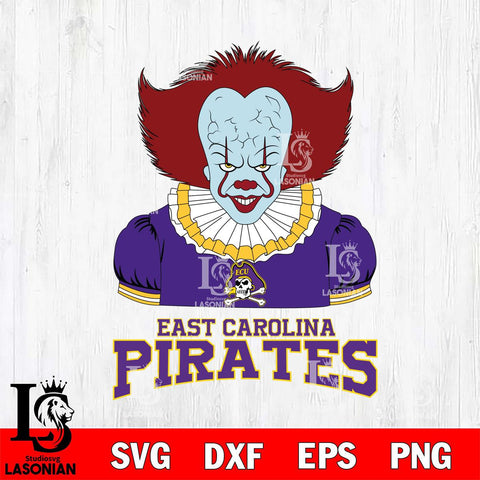 East Carolina Pirates Pennywise Horror Sport 5 Svg Eps Dxf Png File, Digital Download